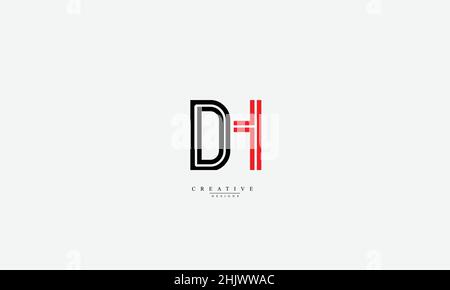 DH HD D H Alphabet letters Initials Monogram logo Stock Vector