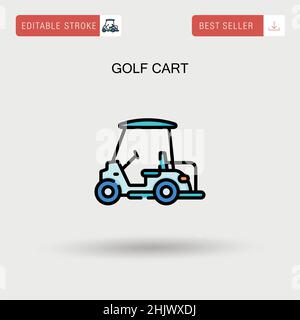 Golf cart Simple vector icon. Stock Vector