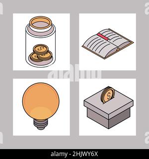 icons loans and scholarship Stock Vector
