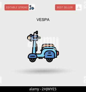 Vespa Simple vector icon. Stock Vector