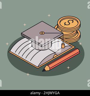 loans and scholarship education Stock Vector