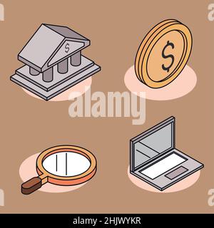 loans and scholarship icons Stock Vector