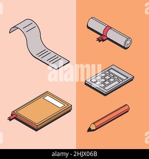 set loans and scholarship Stock Vector