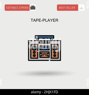 Tape-player Simple vector icon. Stock Vector