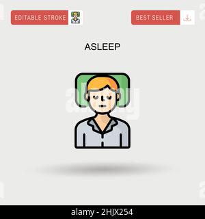 Asleep Simple vector icon. Stock Vector