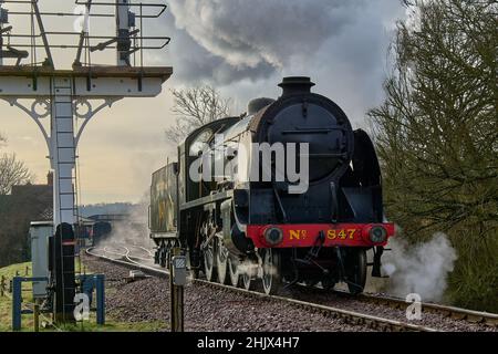 S15 Class locomotive No 847 in action on the Bluebell Railway. Stock Photo