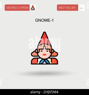 Gnome-1 Simple vector icon. Stock Vector