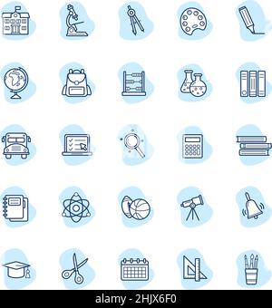 Set of school icons, vector illustration Stock Vector