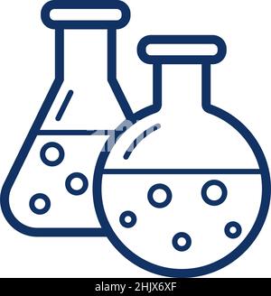 Chemical test tube icon on white background, vector illustration Stock Vector