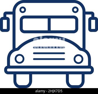 School bus icon on white background, vector illustration Stock Vector