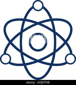 Atom icon on white background, vector illustration Stock Vector