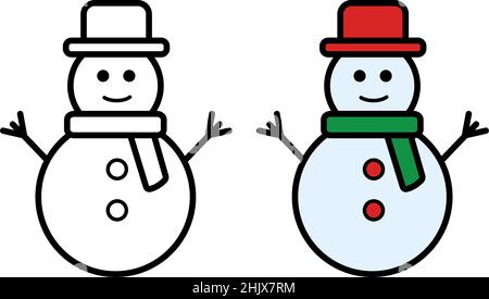 Snowman icon on white background, vector illustration Stock Vector