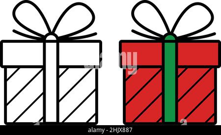 Gift icon on white background, vector illustration Stock Vector