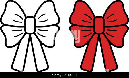 Bow icon on white background, vector illustration Stock Vector