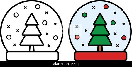 Snow globe icon on white background, vector illustration Stock Vector