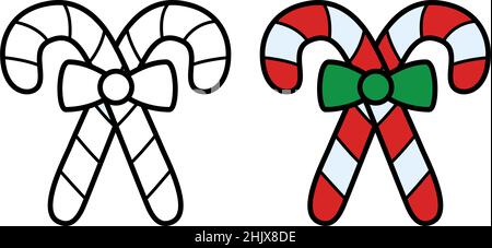 Christmas candy stick icon on white background, vector illustration Stock Vector