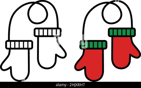 Mittens icon on white background, vector illustration Stock Vector
