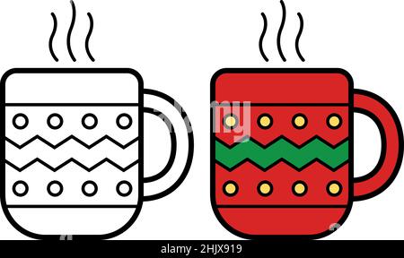 Christmas hot beverage icon on white background, vector illustration Stock Vector
