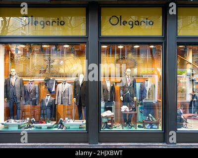VALENCIA, SPAIN - JANUARY 27, 2022: Olegario is a traditional men's clothing store Stock Photo
