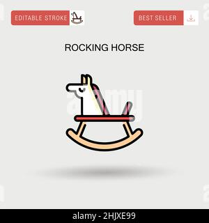 Rocking horse Simple vector icon. Stock Vector