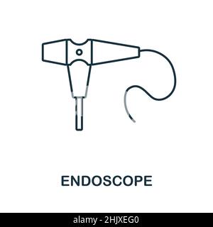 Endoscope icon. Line element from medical equipment collection. Linear Endoscope icon sign for web design, infographics and more. Stock Vector