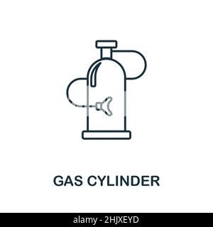 Gas Cylinder icon. Line element from medical equipment collection. Linear Gas Cylinder icon sign for web design, infographics and more. Stock Vector