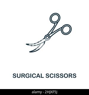 Surgical Scissors icon. Line element from medical equipment collection. Linear Surgical Scissors icon sign for web design, infographics and more. Stock Vector