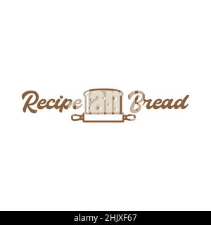 bread with pin roller logo design, vector graphic symbol icon illustration creative idea Stock Vector