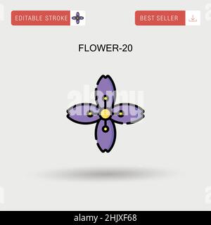 Flower-20 Simple vector icon. Stock Vector