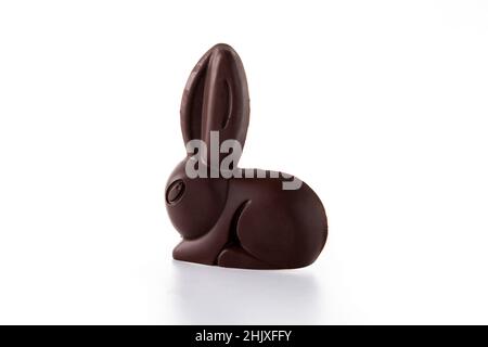 Easter chocolate bunny isolated on white background Stock Photo