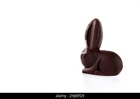 Easter chocolate bunny isolated on white background Stock Photo