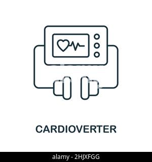 Cardioverter icon. Line element from medical equipment collection. Linear Cardioverter icon sign for web design, infographics and more. Stock Vector