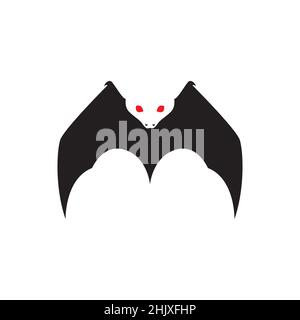 modern negative space bat logo design, vector graphic symbol icon illustration creative idea Stock Vector