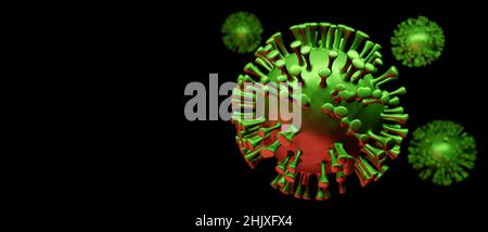 Illustration of a group of virus cells, visualization of an infection Stock Photo