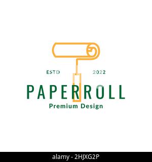 colored hipster paper roll paint logo design, vector graphic symbol icon illustration creative idea Stock Vector
