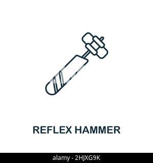 Reflex Hammer icon. Line element from medical equipment collection. Linear Reflex Hammer icon sign for web design, infographics and more. Stock Vector