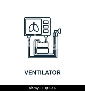 Ventilator icon. Line element from medical equipment collection. Linear Ventilator icon sign for web design, infographics and more. Stock Vector