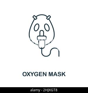Oxygen Mask icon. Line element from medical equipment collection. Linear Oxygen Mask icon sign for web design, infographics and more. Stock Vector