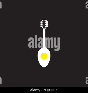 shape guitar with egg logo design, vector graphic symbol icon illustration creative idea Stock Vector
