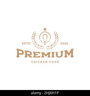 luxury chicken thighs premium logo design, vector graphic symbol icon illustration creative idea Stock Vector