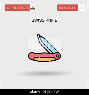 Swiss knife Simple vector icon. Stock Vector