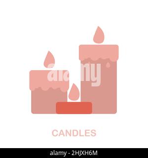 Candles flat icon. Colored element sign from spa therapy collection. Flat Candles icon sign for web design, infographics and more. Stock Vector