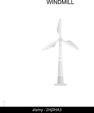 Windmill Simple vector icon. Illustration symbol design template for web mobile UI element. Stock Vector
