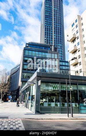 London England UK, 29 January 2022, Little Waitrose Supermarket Southwark London Stock Photo