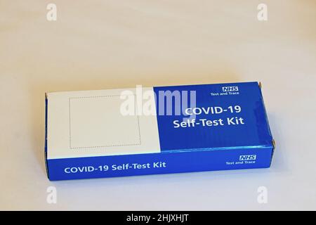 NHS Covid-19 Self-Test kit Stock Photo