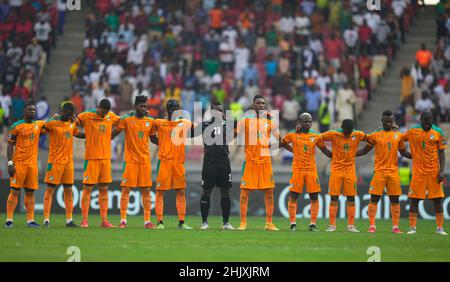 Douala, Cameroon, January, 26, 2022: !! during Egypt vs Ivory Coast- Africa Cup of Nations at Japoma stadium. Kim Price/CSM. Stock Photo