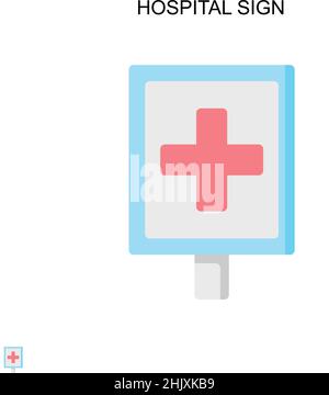 Hospital sign Simple vector icon. Illustration symbol design template for web mobile UI element. Stock Vector