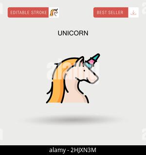Unicorn Simple vector icon. Stock Vector