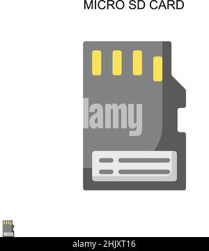Micro sd card Simple vector icon. Illustration symbol design template for web mobile UI element. Stock Vector