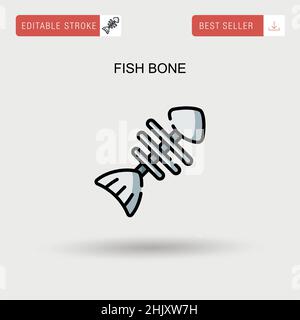 Fish bone Simple vector icon. Stock Vector